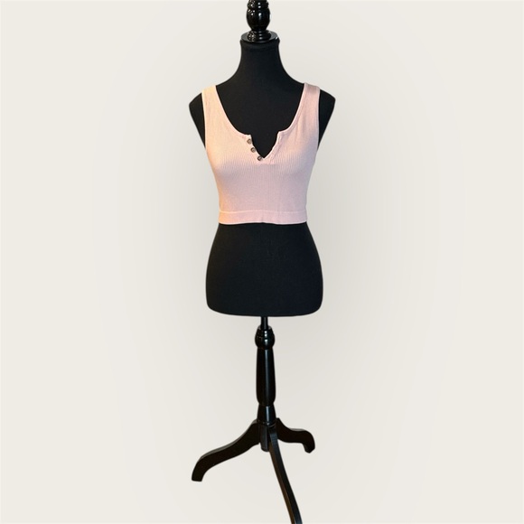 By Together Tops - By Together Pink Ribbed Crop Top